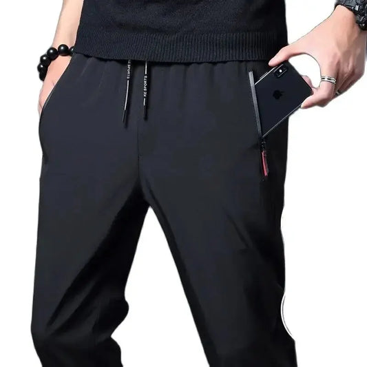Men's Casual Pants//Straight Slim Fit Elastic Waist Jogger//Korean Classic Trousers