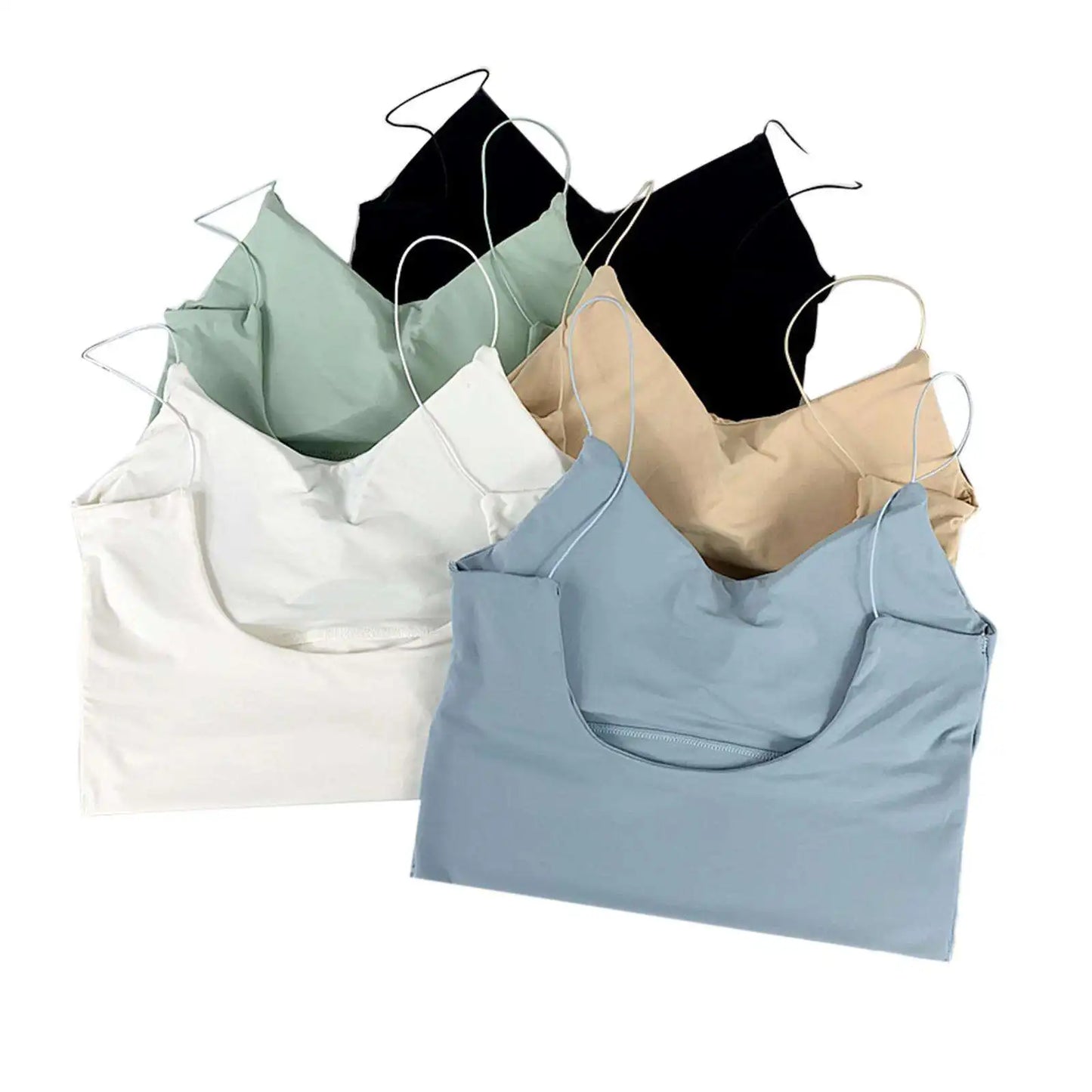 Women Camisole Ice Silk Tube Seamless Sports Tank Top//Wireless Underwear Padded Bra Bralette Vest