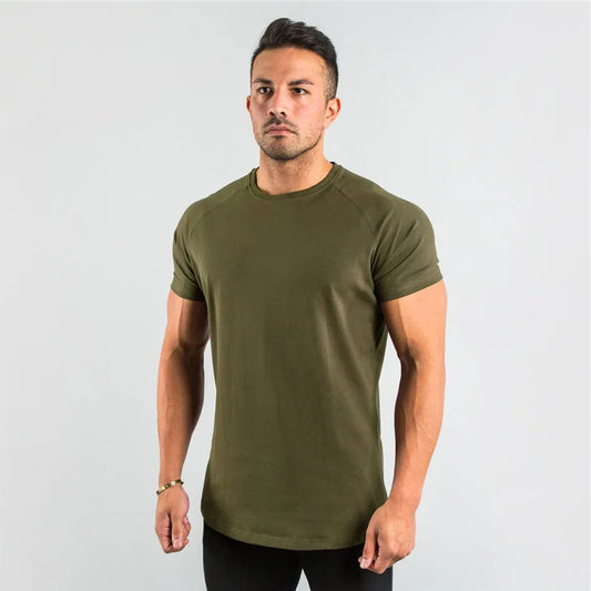 Mens T Shirt Short Sleeve//Cotton Plain Tees//Bodybuilding Tshirt