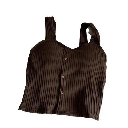 Women's Cropped Tops with Bra Pads//Summer Corset//Korean Suspenders Vest Camisole