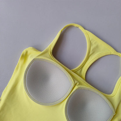 Sports and Fitness Vest with Chest Pad//Beauty Back Nude Feeling Suit//Pilates Training//Top Yoga Clothing