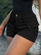 Casual Women's Short Pants//High Waist Button Streetwear//Short Pocket Cargo Shorts