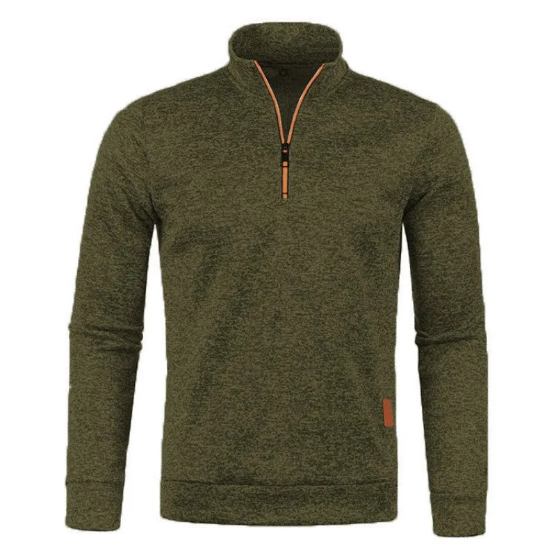 Autumn Men's Half Zipper Sweatshirts//Long Sleeve Pullover//Turtleneck Streetwear