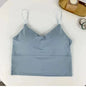 Women Camisole Ice Silk Tube Seamless Sports Tank Top//Wireless Underwear Padded Bra Bralette Vest