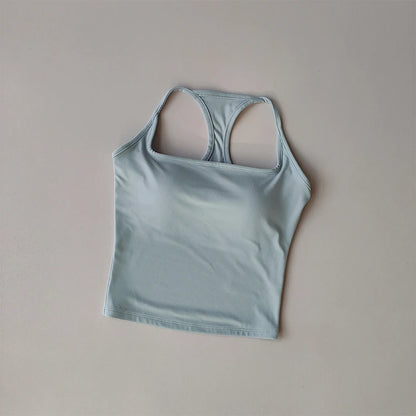 Sports and Fitness Vest with Chest Pad//Beauty Back Nude Feeling Suit//Pilates Training//Top Yoga Clothing