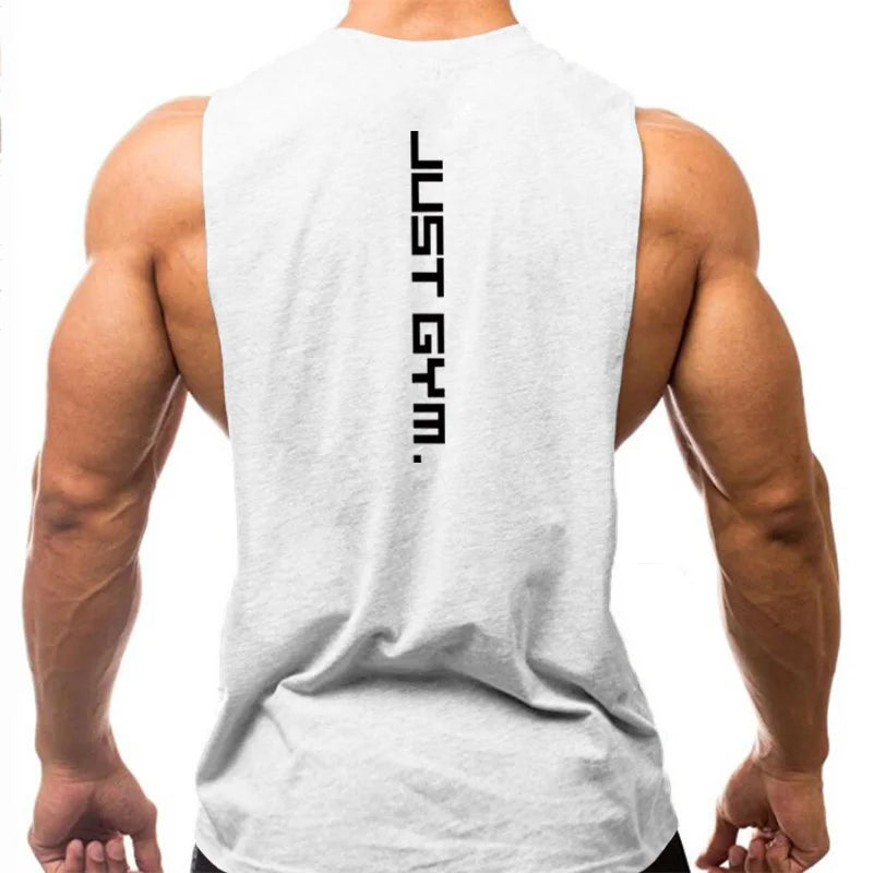 Gym Clothing Men Sides Cut Off T-shirts//Workout Fitness Sleeveless Vest//Outdoor Jogging Undershirt
