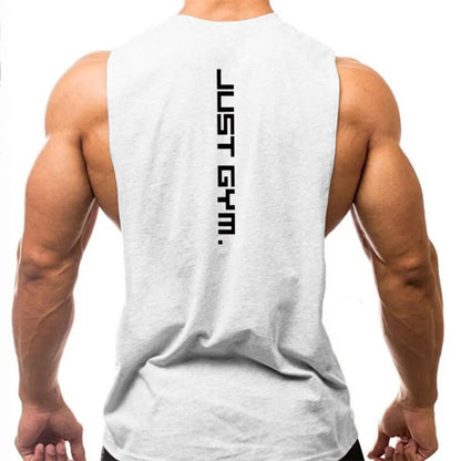 Gym Clothing Men Sides Cut Off T-shirts//Workout Fitness Sleeveless Vest//Outdoor Jogging Undershirt