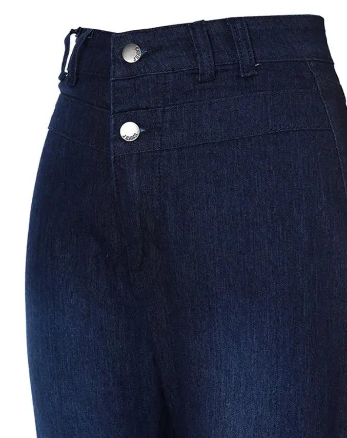 Women's Jeans//Autumn Fashion//High Waist Casual//Plain Skinny//Daily Long Bell-Bottom Jeans