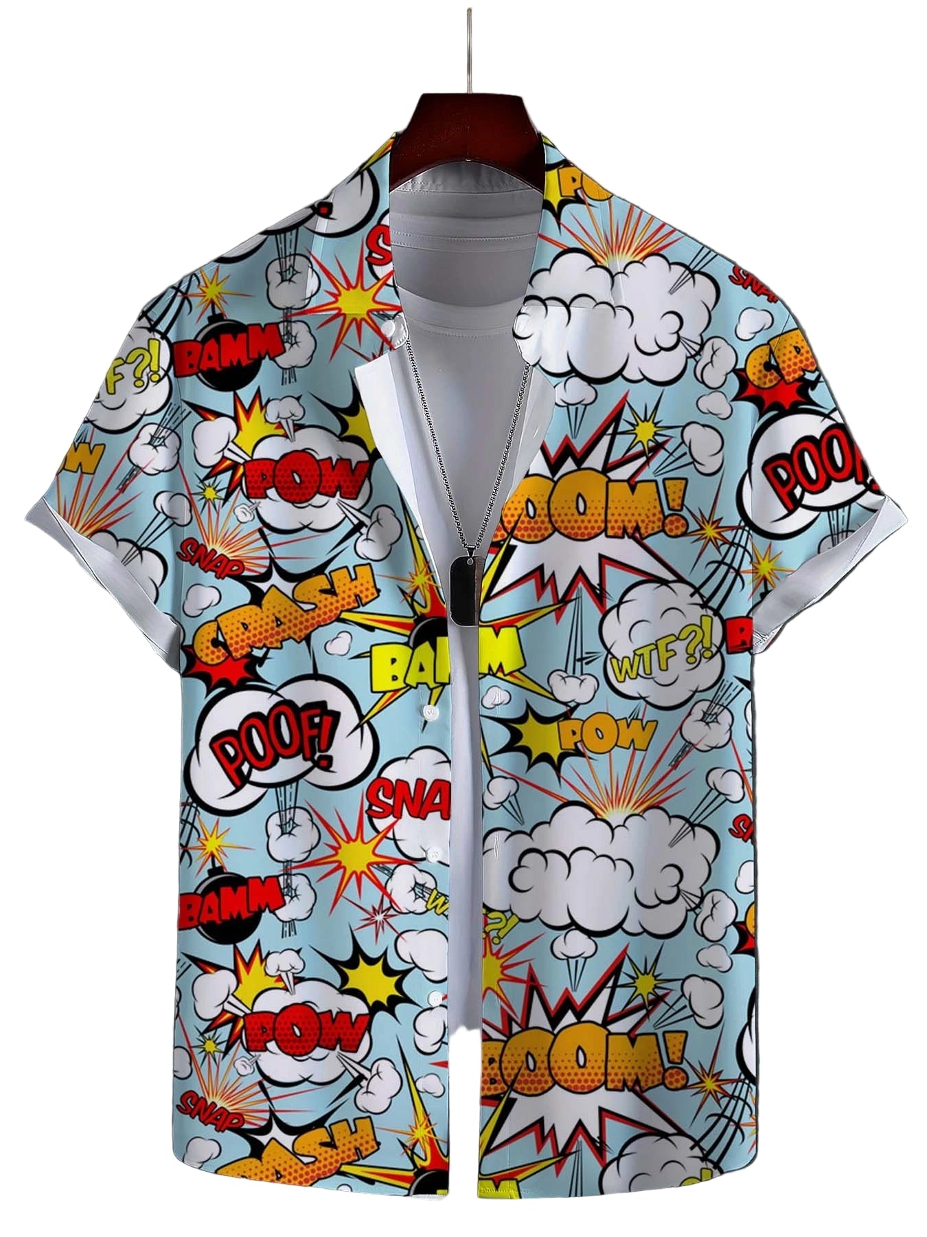 Men's Shirt//Fashion Novel//Short Sleeves Shirt//Graffiti Art