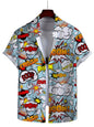 Men's Shirt//Fashion Novel//Short Sleeves Shirt//Graffiti Art