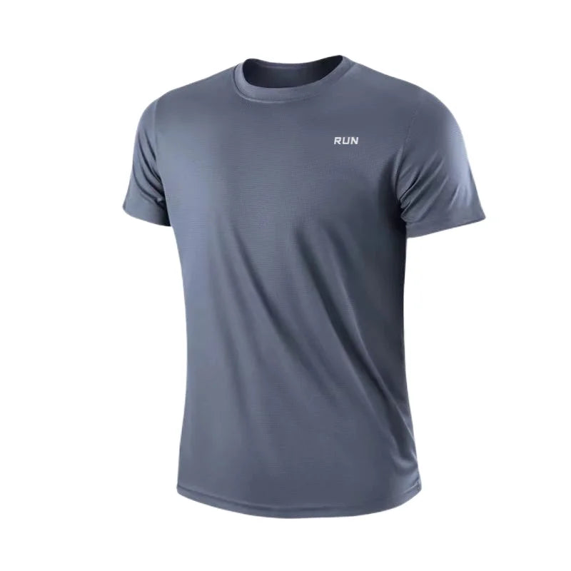Men's Quick Dry Gym Running Round Neck T-Shirt//Training Exercise//Gym Sport Shirt//Lightweight