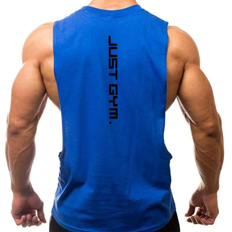 Gym Clothing Men Sides Cut Off T-shirts//Workout Fitness Sleeveless Vest//Outdoor Jogging Undershirt