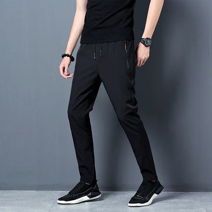 Men's Casual Pants//Straight Slim Fit Elastic Waist Jogger//Korean Classic Trousers