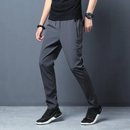 Men's Casual Pants//Straight Slim Fit Elastic Waist Jogger//Korean Classic Trousers
