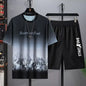 Men's Quick Drying tracksuits//Casual Breathable Short Sleeve 3D Printed Sports T-shirt+Shorts
