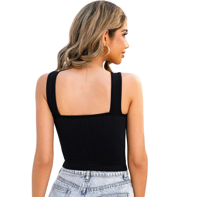 Women's Cropped Tops with Bra Pads//Summer Corset//Korean Suspenders Vest Camisole