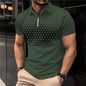Men's 3D Printing Plain Shirt//Striped Polo Tees//Fashion Pullover Tops