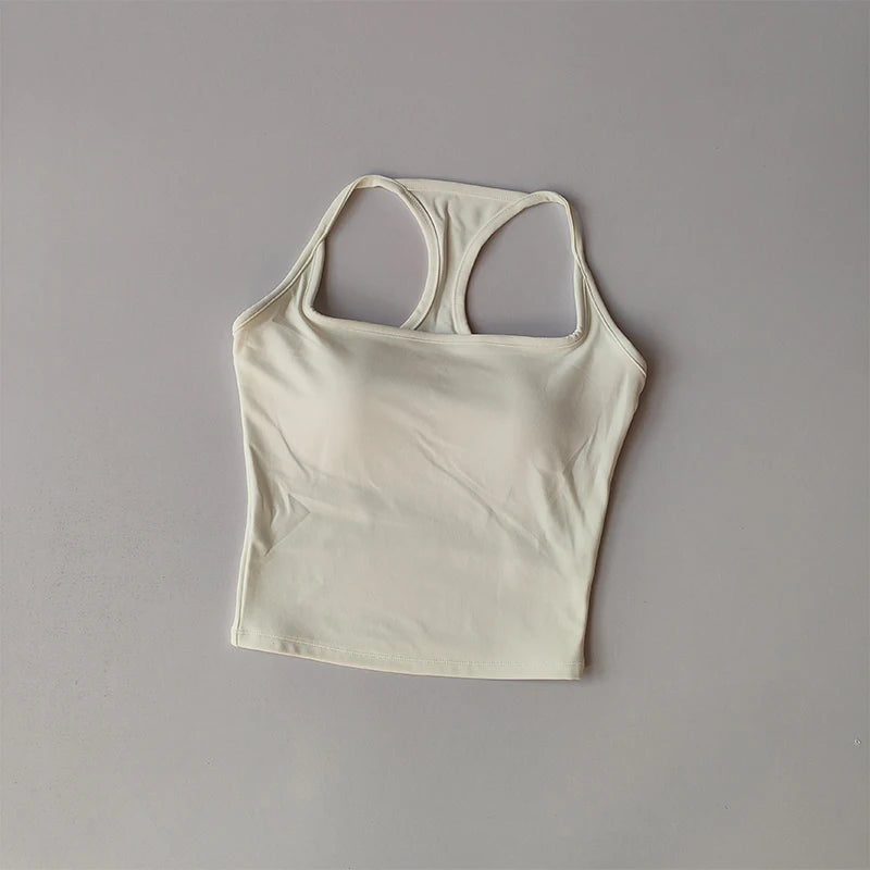 Sports and Fitness Vest with Chest Pad//Beauty Back Nude Feeling Suit//Pilates Training//Top Yoga Clothing