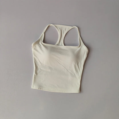 Sports and Fitness Vest with Chest Pad//Beauty Back Nude Feeling Suit//Pilates Training//Top Yoga Clothing