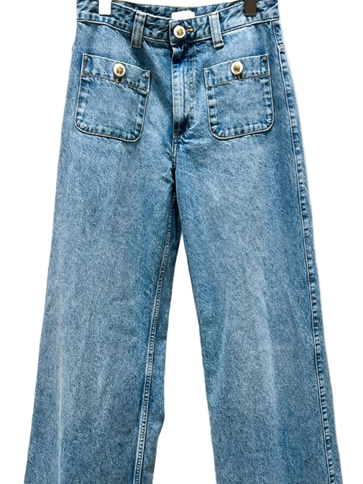 Women's High-End Casual Blue Wide Leg Jeans//High Waist//Straight Cut//Durable//Comfortable Wear