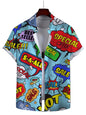 Men's Shirt//Fashion Novel//Short Sleeves Shirt//Graffiti Art