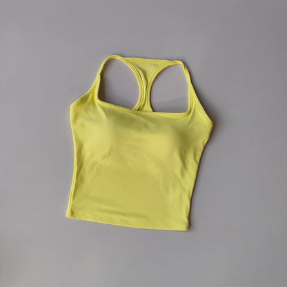 Sports and Fitness Vest with Chest Pad//Beauty Back Nude Feeling Suit//Pilates Training//Top Yoga Clothing