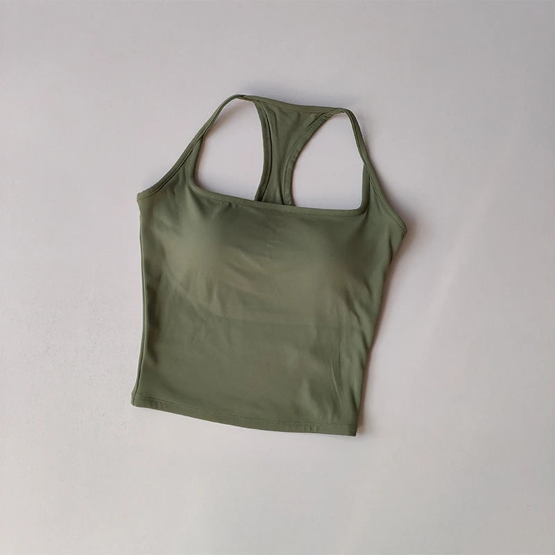 Sports and Fitness Vest with Chest Pad//Beauty Back Nude Feeling Suit//Pilates Training//Top Yoga Clothing