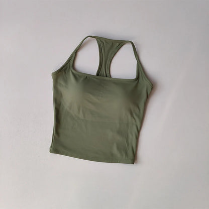 Sports and Fitness Vest with Chest Pad//Beauty Back Nude Feeling Suit//Pilates Training//Top Yoga Clothing