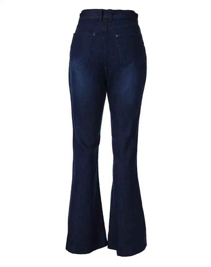 Women's Jeans//Autumn Fashion//High Waist Casual//Plain Skinny//Daily Long Bell-Bottom Jeans