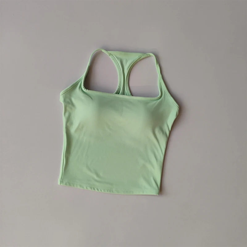 Sports and Fitness Vest with Chest Pad//Beauty Back Nude Feeling Suit//Pilates Training//Top Yoga Clothing