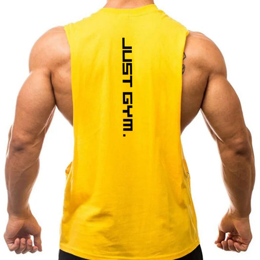 Gym Clothing Men Sides Cut Off T-shirts//Workout Fitness Sleeveless Vest//Outdoor Jogging Undershirt