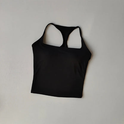 Sports and Fitness Vest with Chest Pad//Beauty Back Nude Feeling Suit//Pilates Training//Top Yoga Clothing