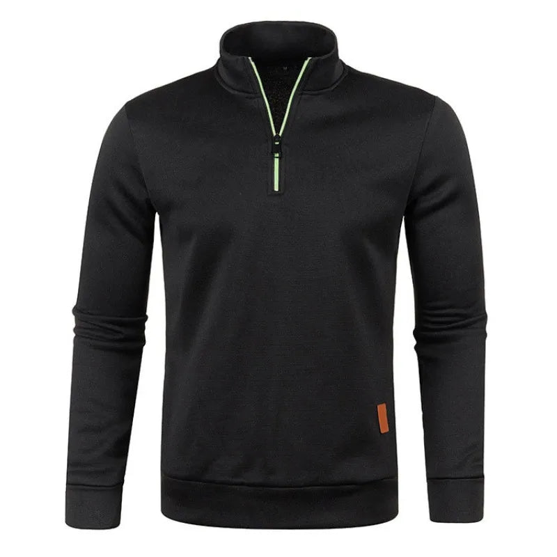 Autumn Men's Half Zipper Sweatshirts//Long Sleeve Pullover//Turtleneck Streetwear