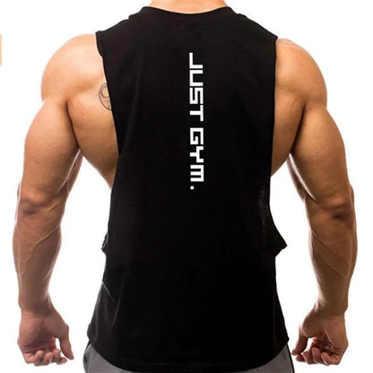 Gym Clothing Men Sides Cut Off T-shirts//Workout Fitness Sleeveless Vest//Outdoor Jogging Undershirt