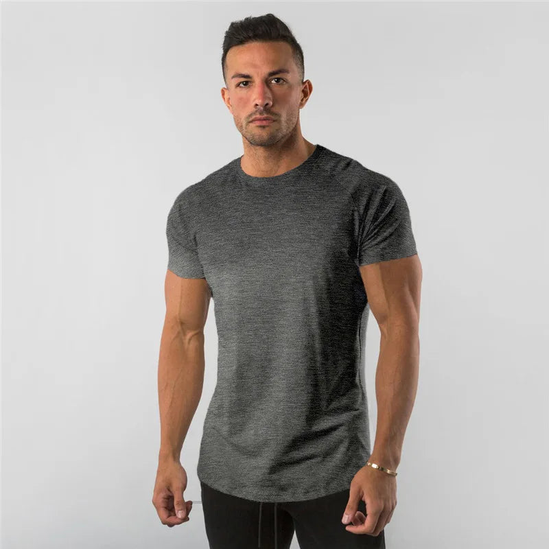 Mens T Shirt Short Sleeve//Cotton Plain Tees//Bodybuilding Tshirt