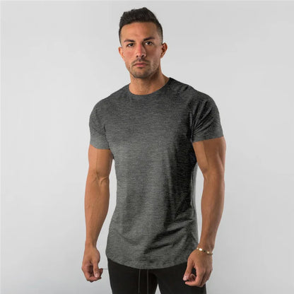 Mens T Shirt Short Sleeve//Cotton Plain Tees//Bodybuilding Tshirt