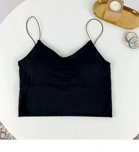 Women Camisole Ice Silk Tube Seamless Sports Tank Top//Wireless Underwear Padded Bra Bralette Vest