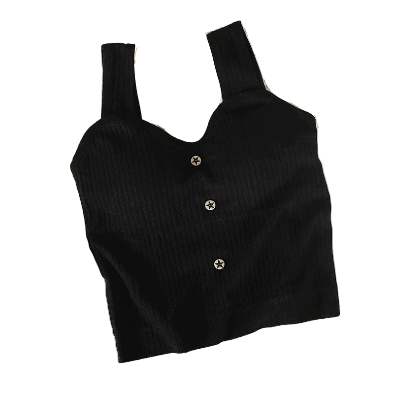 Women's Cropped Tops with Bra Pads//Summer Corset//Korean Suspenders Vest Camisole