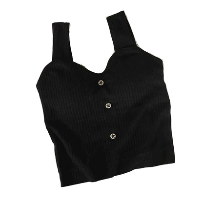 Women's Cropped Tops with Bra Pads//Summer Corset//Korean Suspenders Vest Camisole
