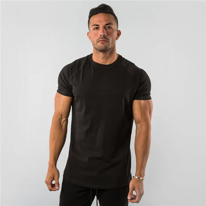 Mens T Shirt Short Sleeve//Cotton Plain Tees//Bodybuilding Tshirt