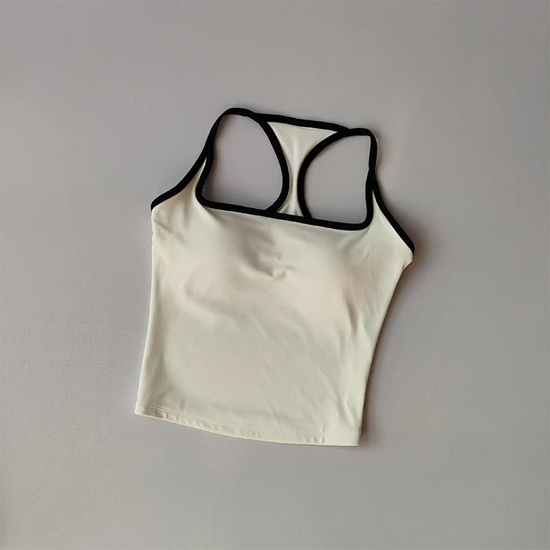 Sports and Fitness Vest with Chest Pad//Beauty Back Nude Feeling Suit//Pilates Training//Top Yoga Clothing
