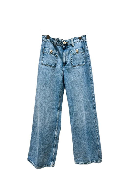 Women's High-End Casual Blue Wide Leg Jeans//High Waist//Straight Cut//Durable//Comfortable Wear
