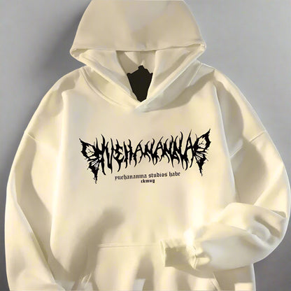 Men's Hoodie//Graphic Vivid Rose Print//Cotton Hoodies//American Retro Personality Streetwear Casual//Hooded Sweatshirt Men's Clothing