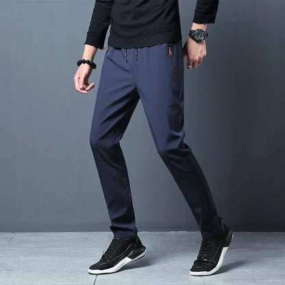 Men's Casual Pants//Straight Slim Fit Elastic Waist Jogger//Korean Classic Trousers