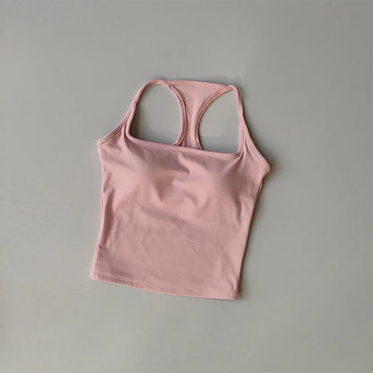Sports and Fitness Vest with Chest Pad//Beauty Back Nude Feeling Suit//Pilates Training//Top Yoga Clothing